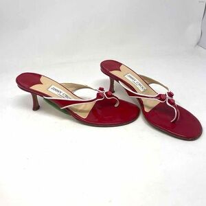 Jimmy Choo Red and White Heeled Sandals